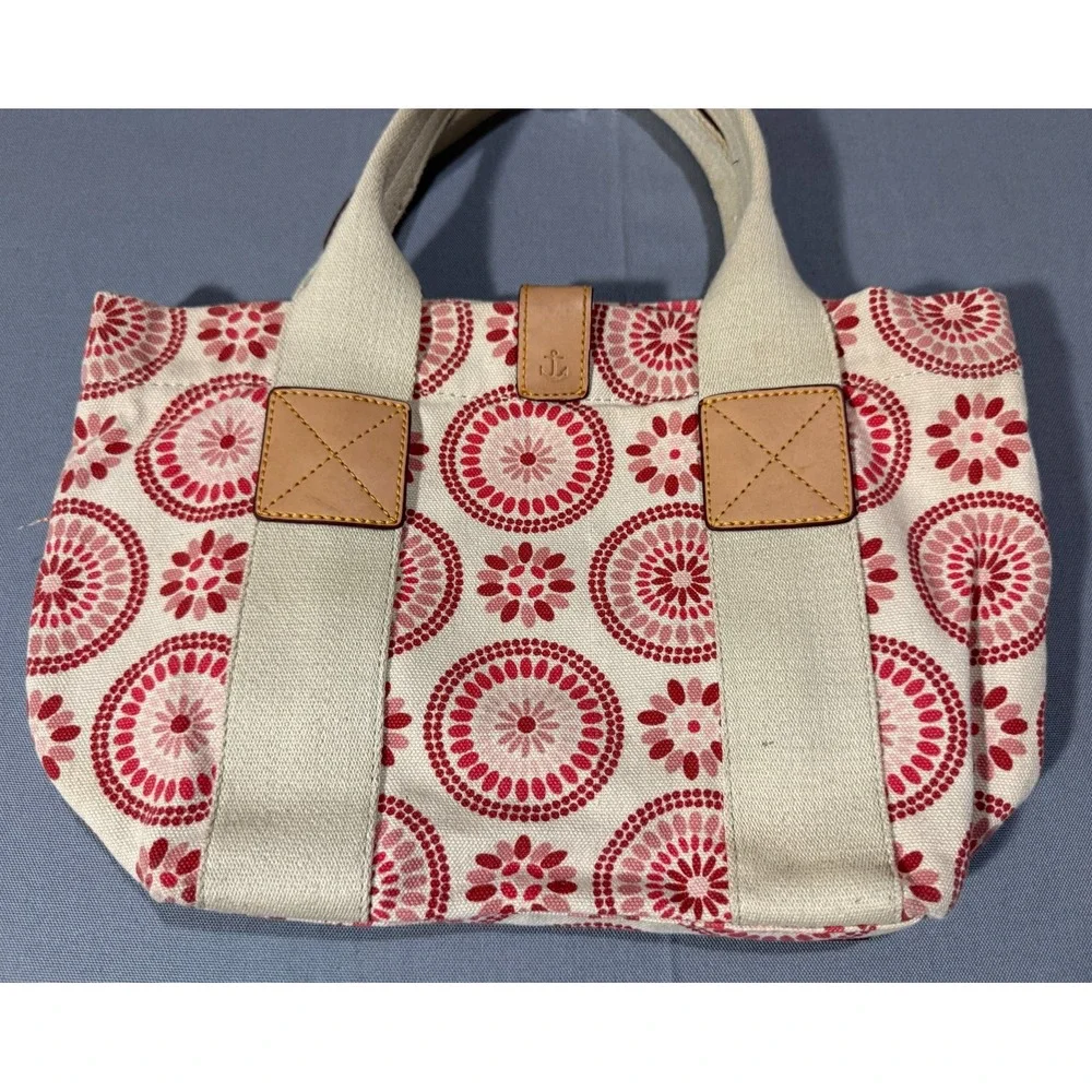 Tommy Hilfiger Medallion Floral Boho Canvas Tote Pink Red Bag Hawaiian